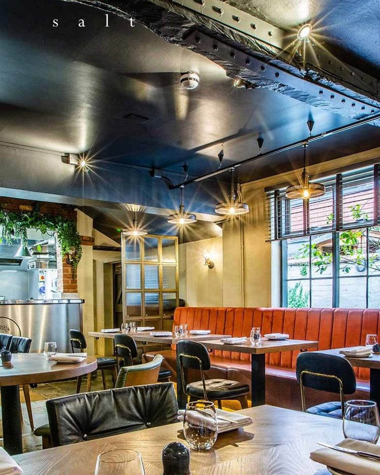 Interior view of Salt restaurant in Stratford-upon-Avon.