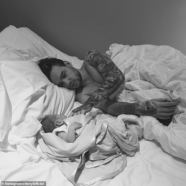 As it stands, Liam's entire fortune will go to his eight-year-old son Bear (pictured as a baby with Liam)