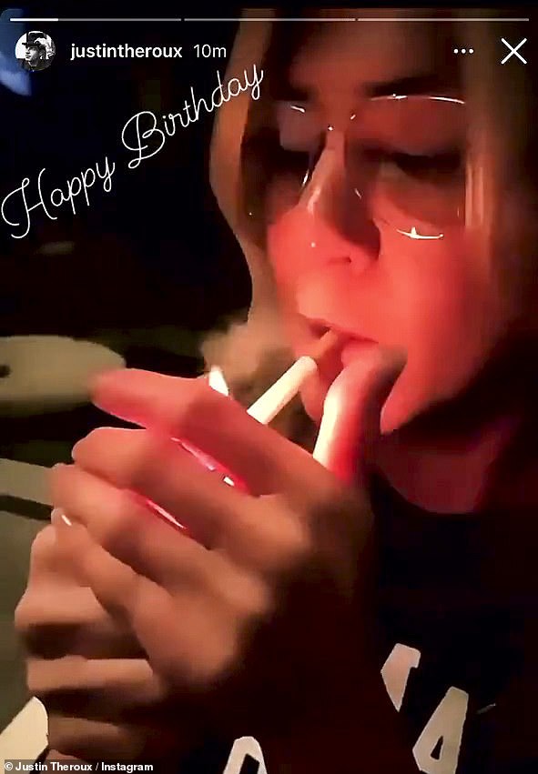 But in 2022, the actress and wellness advocate was pictured lighting up amid her birthday celebrations in a quickly-deleted snap on ex Justin Theroux's Instagram