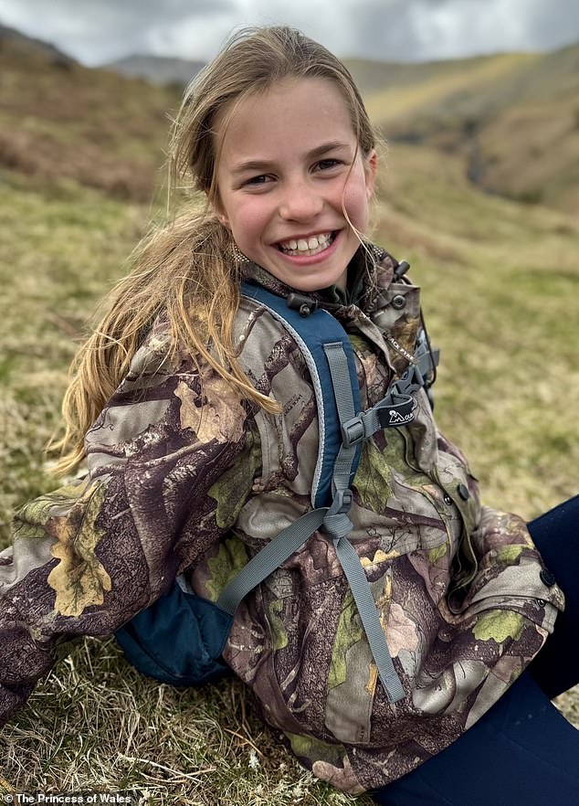 Speaking to the publication, royal author Ingrid Seward said: 'I would think he has a very nice relationship with his granddaughter... he once wanted a daughter.' Pictured, Princess Charlotte in her tenth birthday portrait