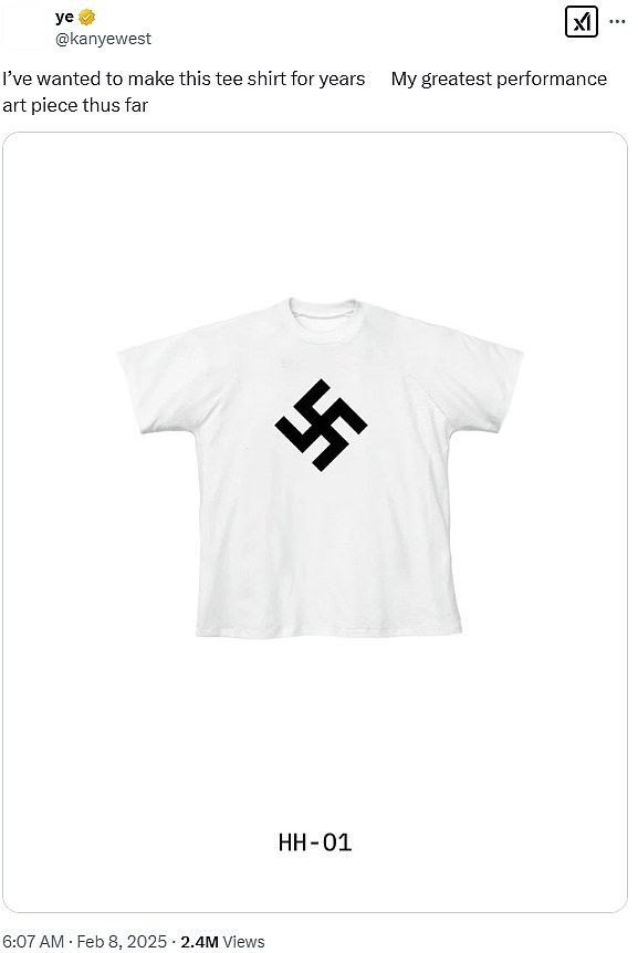 On February 11, the shop on Kanye's Yeezy Website - which he advertised with an expensive ad during the Super Bowl - was taken offline by Shopify after he was selling a shirt with a swastika