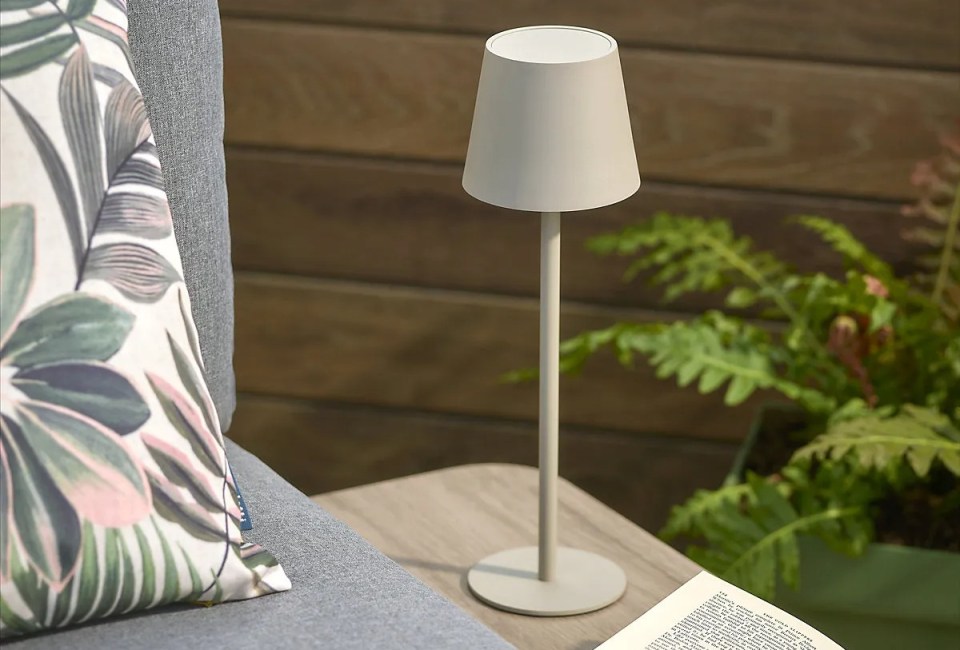 Rechargeable light on a table.
