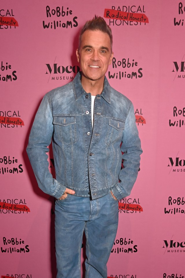 Robbie Williams at the opening of his art exhibition, "Radical Honesty," at the Moco Museum.