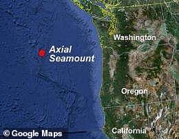 This massive underwater volcano sits 300 miles off the coast of Oregon and more than 4,900 feet below the surface of the Pacific Ocean