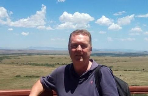 Bob Ward in 2018 in the Masai Mara during a trip with his father to search for more evidence in Julie's murder