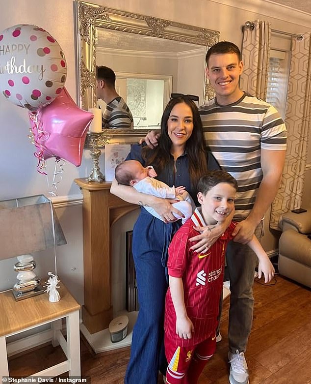 The mother-of-two also shares another son Caleb, seven (pictured with Joe), with her ex Jeremy McConnell