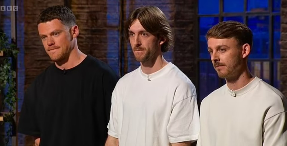 Three men in plain t-shirts.