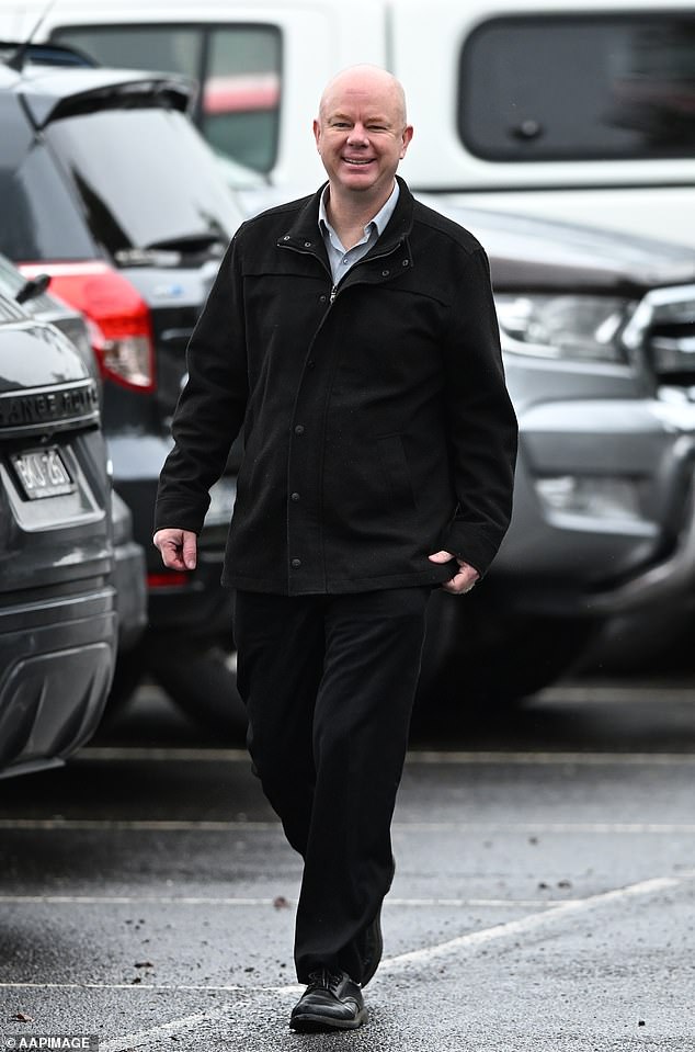 Erin Patterson had previously been accused of the attempted murder of her ex-husband Simon Patterson (pictured). Giving evidence prior, Simon had stated that the couple, who married in 2007, had initially remained on extremely friendly terms after separating in 2015