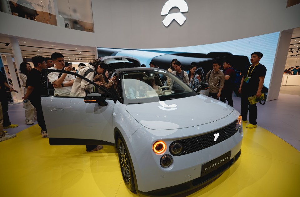 NIO Firefly car on display at the Shanghai Auto Show.