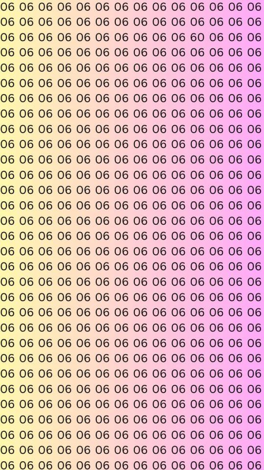 Illustration of a visual test: find the number 60 among many 06s.