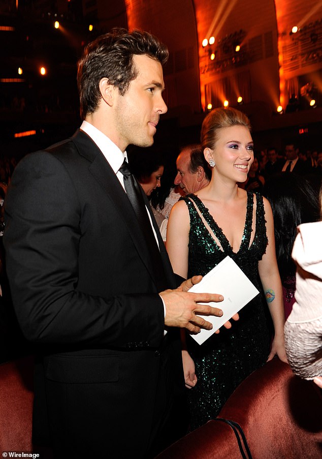 Reynolds and Johansson married in 2008 and announced their split in 2010, two years before he tied the knot with Lively, with whom he now has four children; pictured June 2010 in New York City