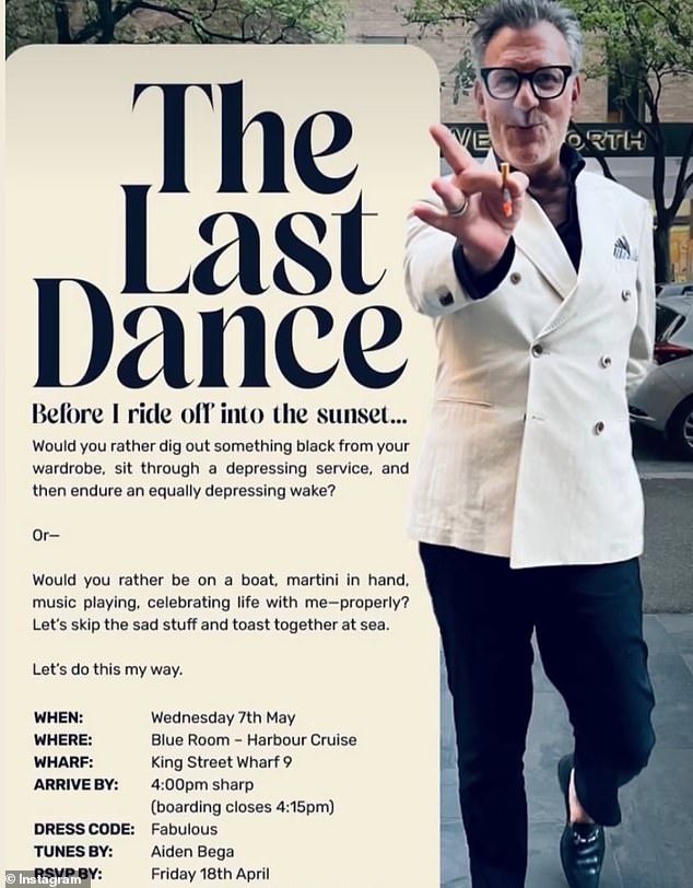 Lowe's party invite asked guests to 'forget the sad stuff' and instead celebrate his life