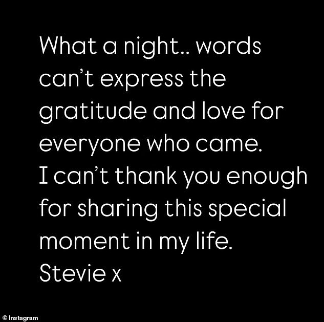 The celebrity chef thanked his friends for sharing the special night with him
