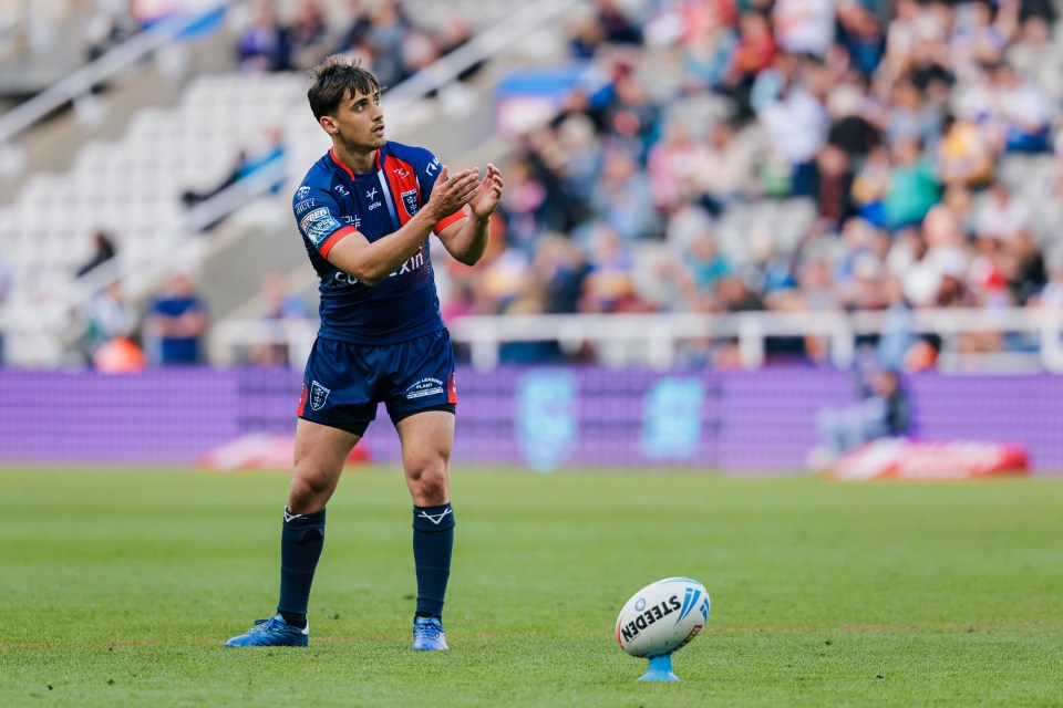 Hull KR rugby player Arthur Mourgue at a match.