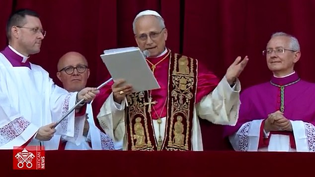 Robert Prevost, history's first ever American Pope, told jubilant followers on the balcony of St Peter's Basilca 'Peace be with you' and also offered a reminder of God's unconditional love