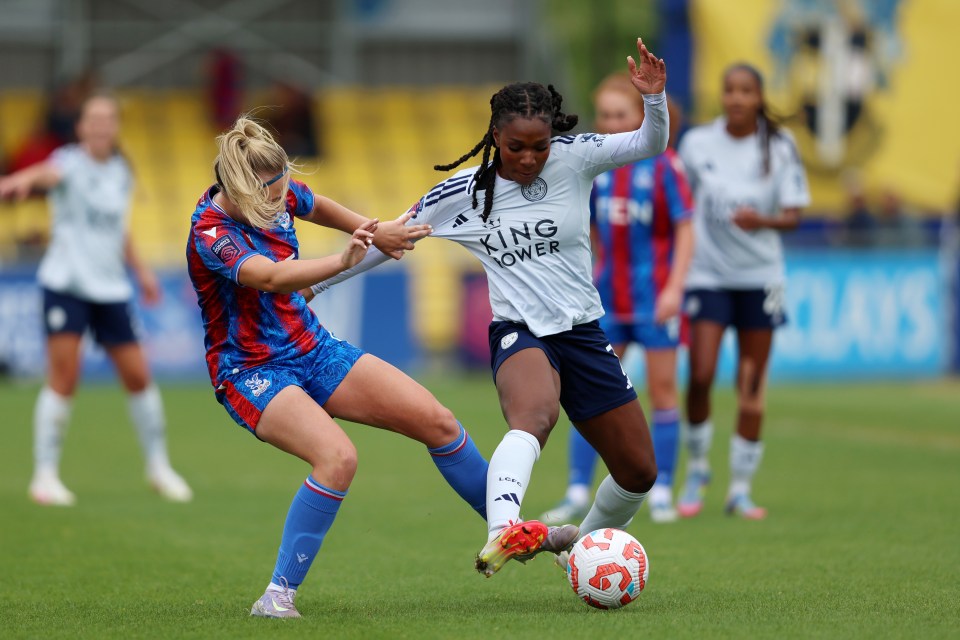 Deanne Rose of Leicester City controls the ball during a Barclays Women's Super League match.