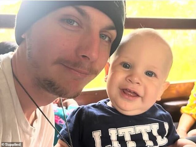 Jayda and husband Caleb (pictured with their son Mack) have been married less than a year