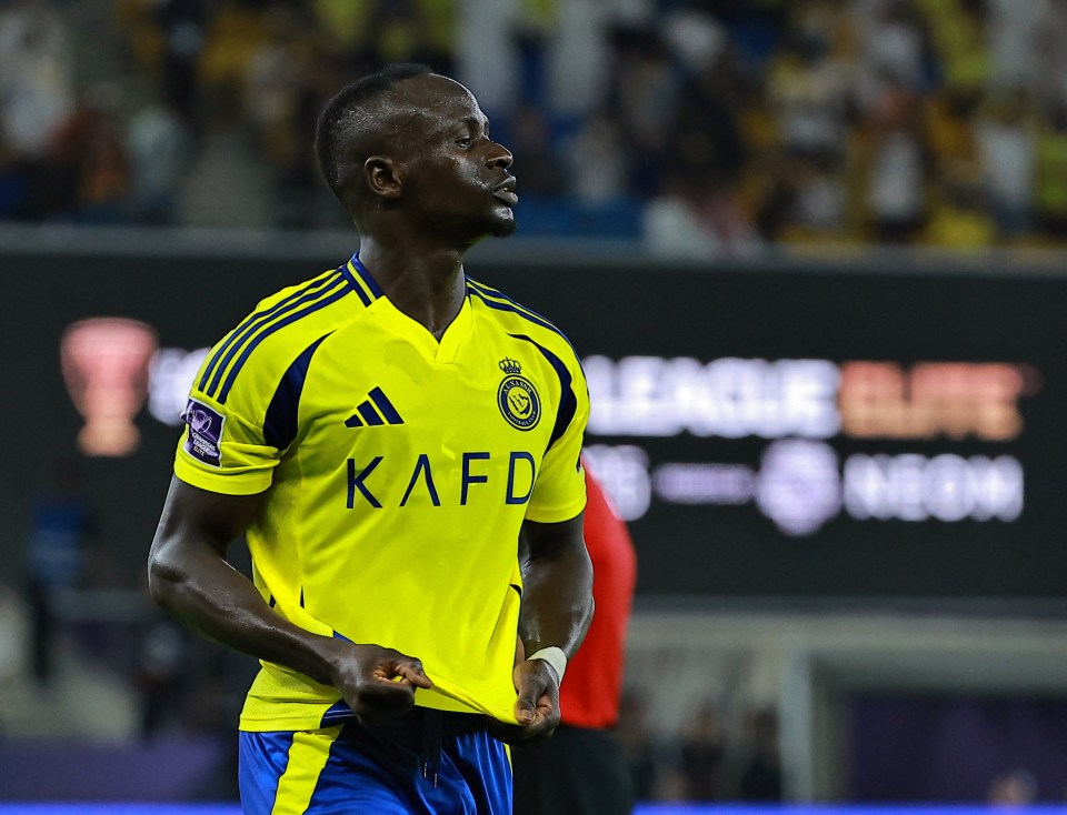 Sadio Mané of Al Nassr celebrating a goal.