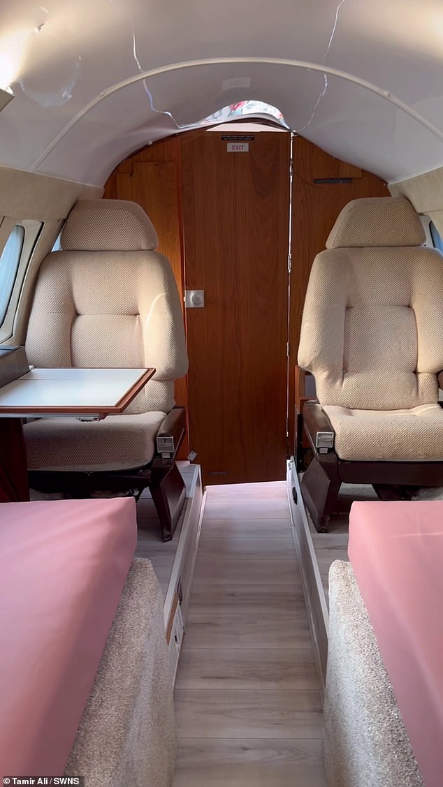 Owner Tamir Ali said the property took him seven months to transform from a 'worse for wear' plane to a glamping pod