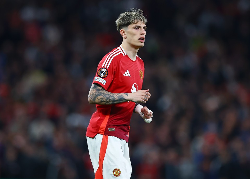 Alejandro Garnacho of Manchester United during a UEFA Europa League match.