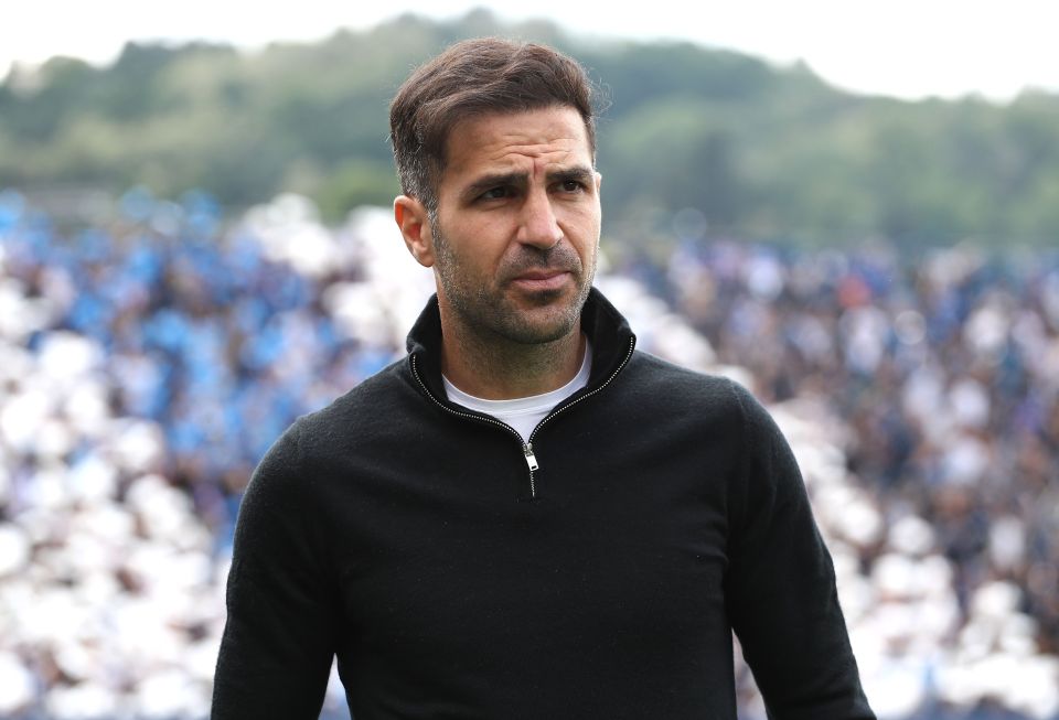 Cesc Fabregas, coach of Como 1907, at a Serie A match.