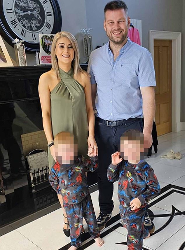 The pub blamed the error on an 'inexperienced member of staff' who was said to have taken payment via card machine but not printed the bill on the till. Pictured: Peter Jr with his wife