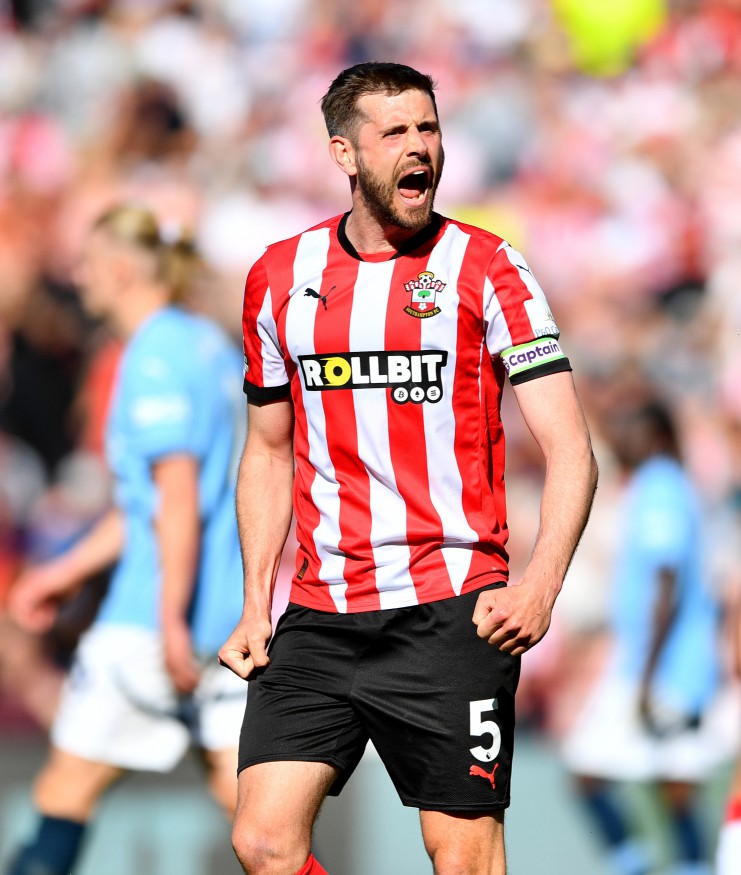 Mandatory Credit: Photo by MDI/Shutterstock (15292594z) Jack Stephens of Southampton celebrates as they draw 0-0 with Manchester City and avoid equalling the worst Premier League points total - Southampton v Manchester City, Premier League, St Mary's Stadium, Southampton, UK - 10th May 2025 Editorial Use Only - DataCo restrictions apply Southampton v Manchester City, Premier League, Football, St. Mary's Stadium, Southampton, UK - 10 May 2025