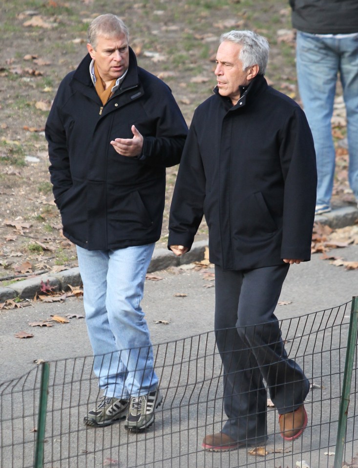 Prince Andrew and Jeffrey Epstein walking in Central Park.