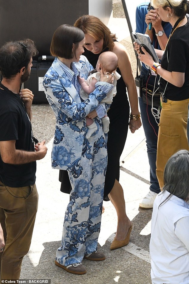 Lily pictured with her daughter Tove Jane McDowell, born via surrogacy on January 31, 2025