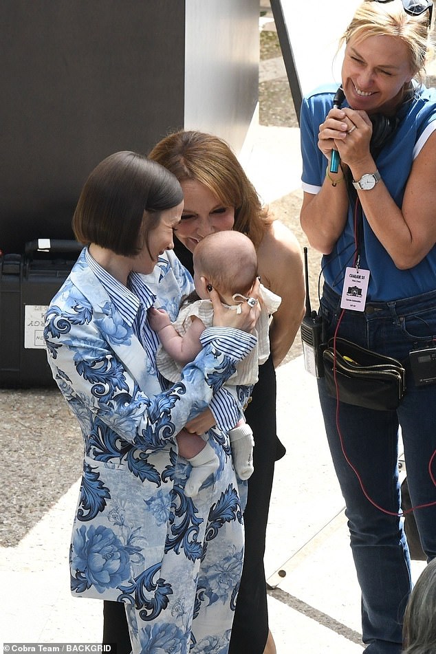 In the Instagram post, Collins also thanked her surrogate, declaring: 'Words will never express our endless gratitude for our incredible surrogate and everyone who helped us along the way. We love you to the moon and back again…'