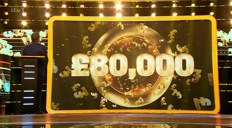 £80,000 game show prize money.