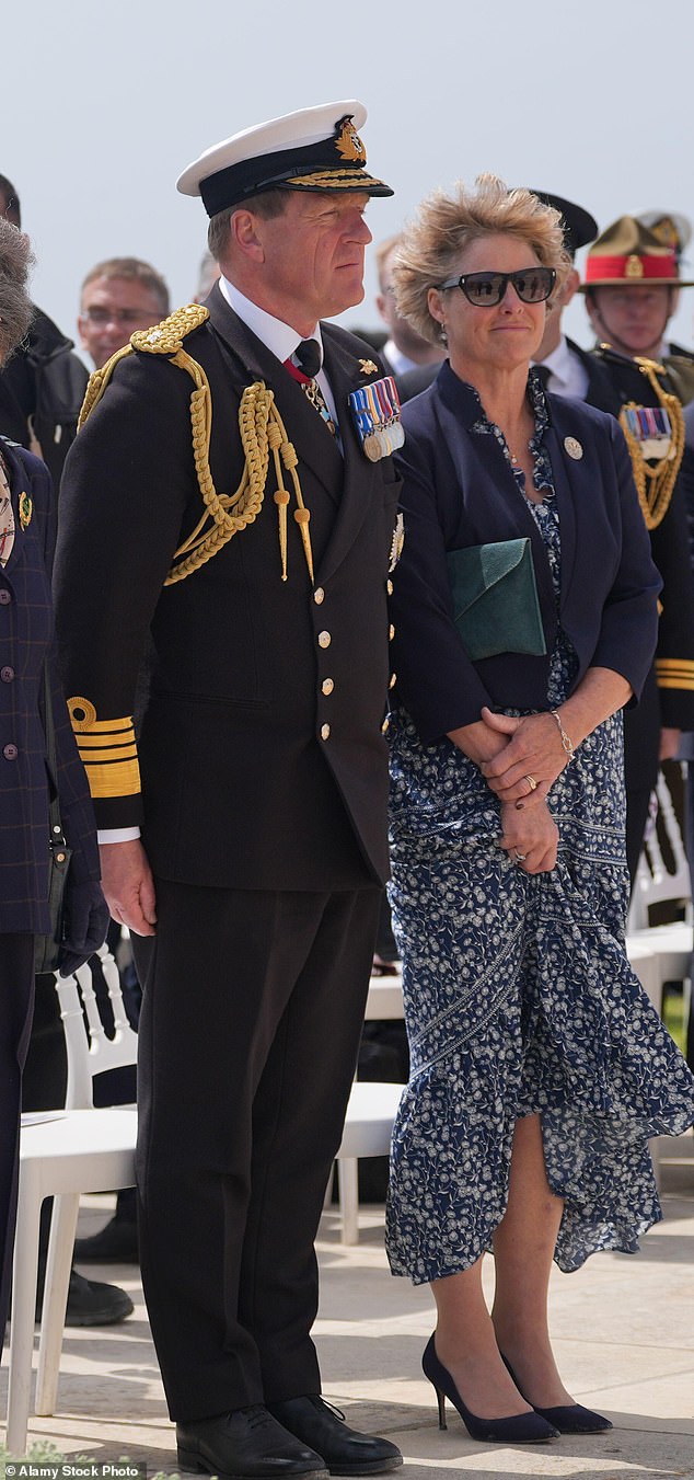 Admiral Sir Ben and his wife Elly pictured during the Service of Commemoration of the United Kingdom