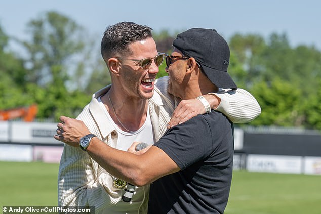Scott and Ryan appeared in good spirits and shared a hug as they arrived to show their support for the Tom Parker Foundation