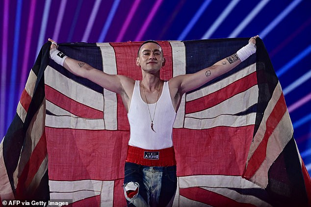 The warning comes after last year¿s UK contestant Olly Alexander (pictured holding a Union Jack flag at the start of the 2024 edition) was dragged into a bitter row after rejecting calls to boycott the event in support of the Palestinian cause