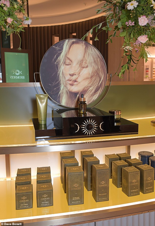 Cosmoss, which sells perfumes and creams (pictured), was launched with much fanfare in 2022 - but Moss decided to stop financing the brand in early 2024 and it limped until last month when employees took matters into their own hands