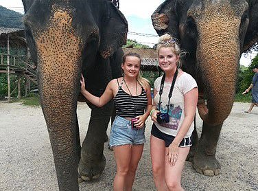The two friends in Thailand on their trip of a lifetime