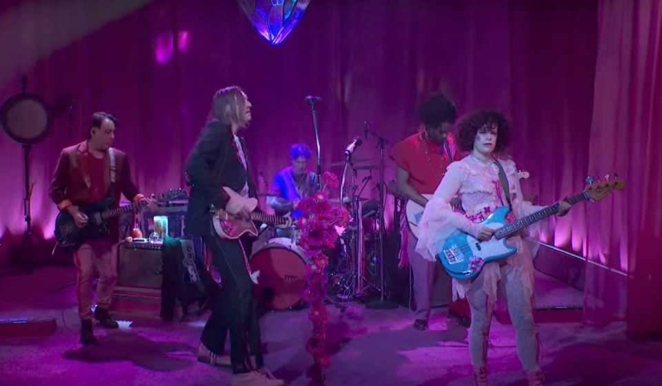 Arcade Fire performing on Saturday Night Live.