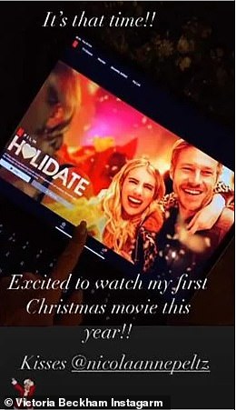 Prior to the pair officially tying the knot, Victoria proved she was a fan of her future daughter-in-law after she settled down to watch her Christmas film Holidate