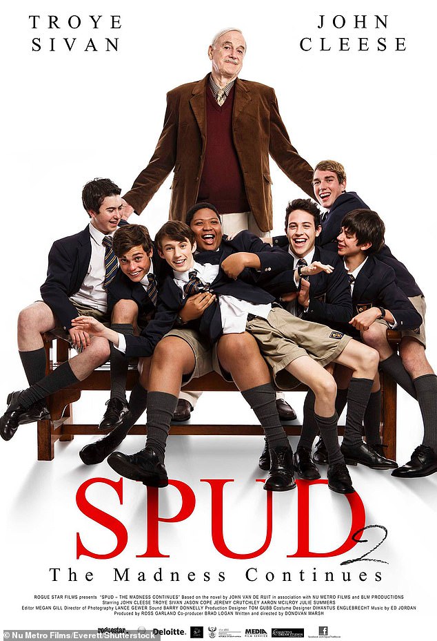 Frosties might have started him out - but his big break back home came in South African comedy film trilogy Spud (pictured, with Sven second right), from 2010 to 2014, opposite John Cleese and Australian singer Troye Sivan