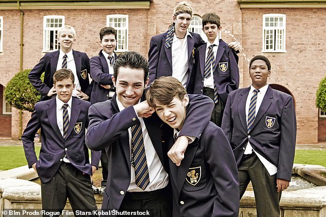 It follows a young lad nicknamed Spud (centre right), played by Troye, who wins a scholarship to an elite private boarding school, with Sven (centre left) starring as Rambo, one of a lead cast of classmates as Spud settles in