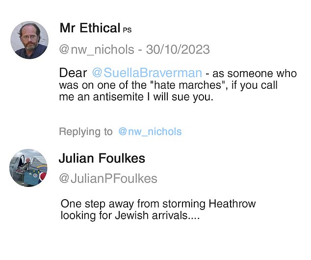 A graphic illustrating the tweets shared by Mr Foulkes, which were later flagged to Kent Police by Metropolitan Police Intelligence Command