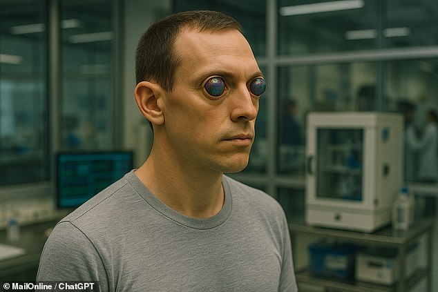 Genetic engineering could be used to give humans enhanced sensory capacities, such as the ability to see in light beyond the visible spectrum. Pictured: AI-generated Impression