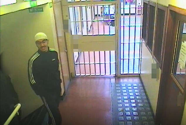 CCTV showing Hashem Abedi in Belmarsh prison prior to storming the office of its custody manager in 2022