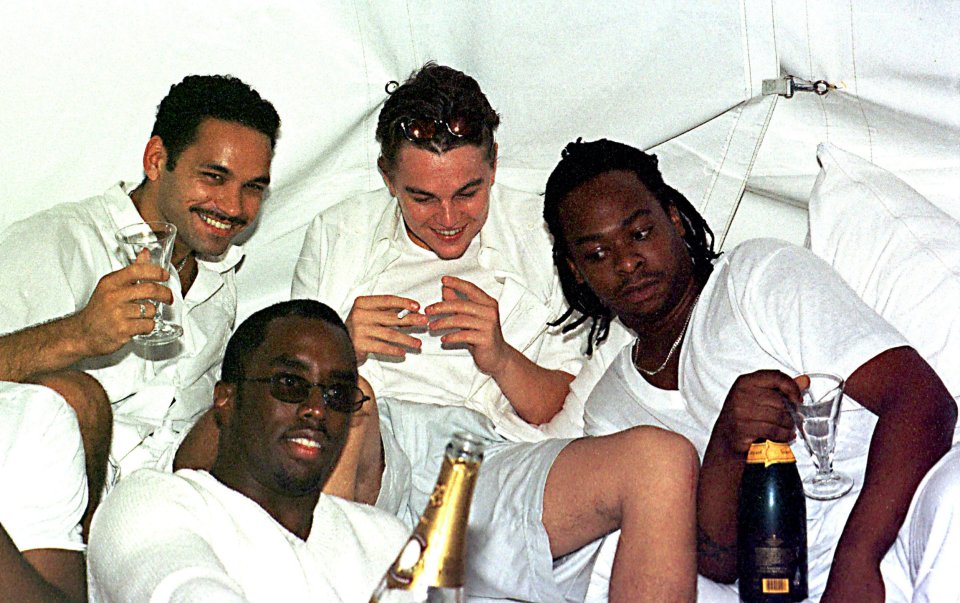 Photo of P Diddy at a Hamptons Labor Day party.