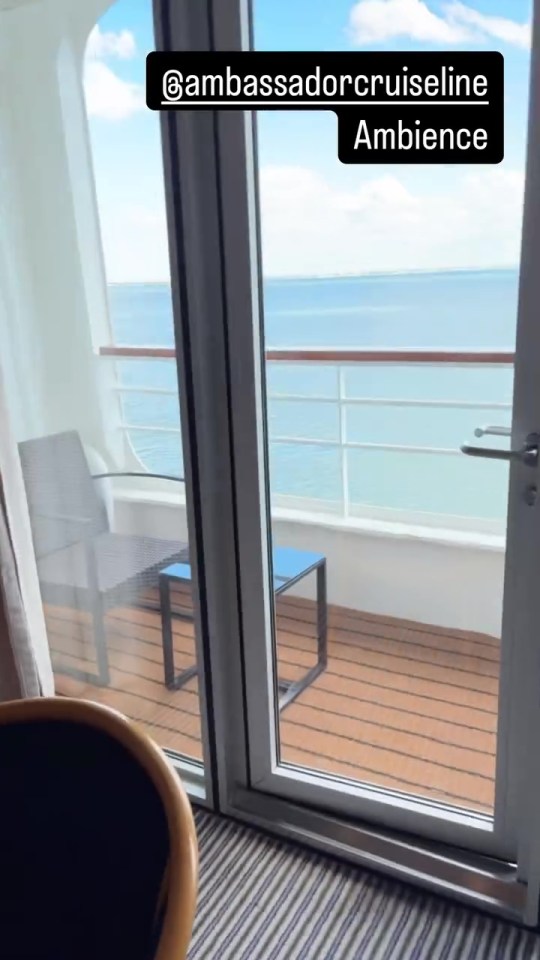 Ocean view from a cruise ship cabin balcony.