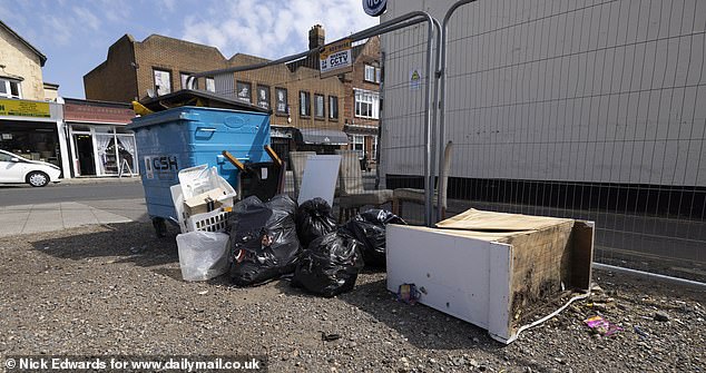 CLACTON: Rubbish is seen piled on a street corner in Clacton