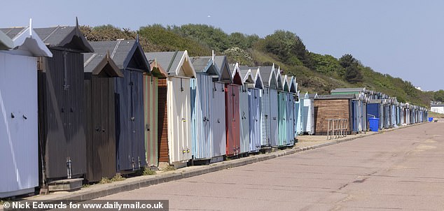 FRINTON: Beach huts lined up along the seafront in Frinton. No kiosks are allowed in the area