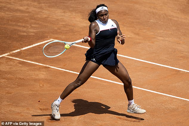Raducanu will now take on world No 2 Coco Gauff (above) in the Italian Open's fourth round