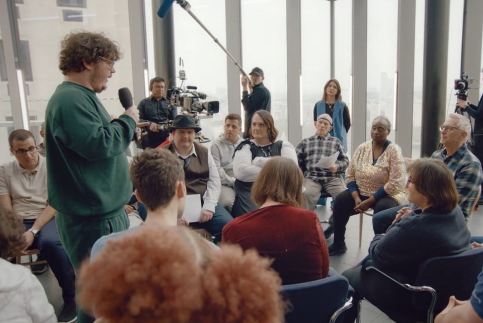 Gary Lineker being interviewed on a TV show.