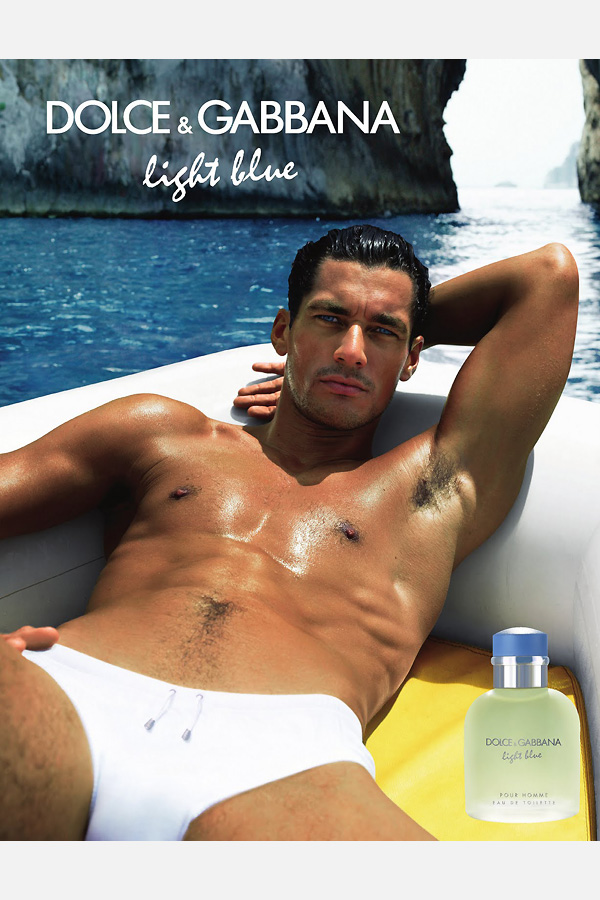 Dolce & Gabbana Light Blue fragrance advertisement featuring David Gandy.